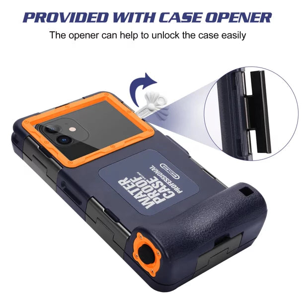 UrbanX Professional [15m/50ft] Swimming Diving Surfing Snorkeling Photo Video Waterproof Protective Case Underwater Housing for Oppo A7 And all Phones Up to 6.9 Centimeter LCD with Lanyard