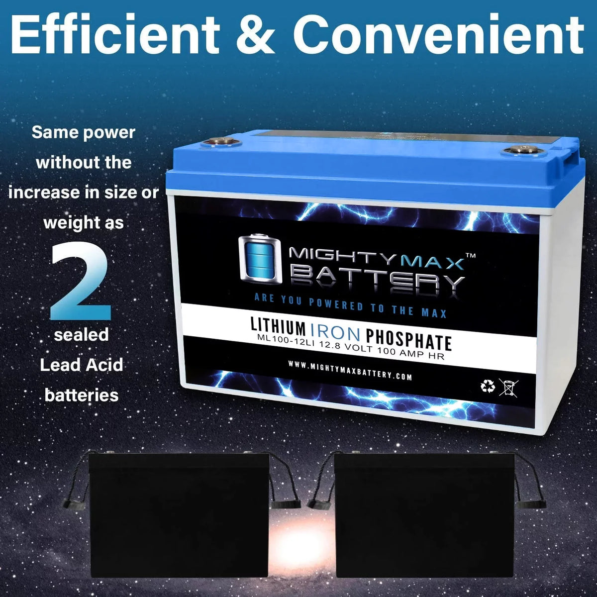12V 100AH Lithium Replacement Battery for Off-Grid RV Solar System