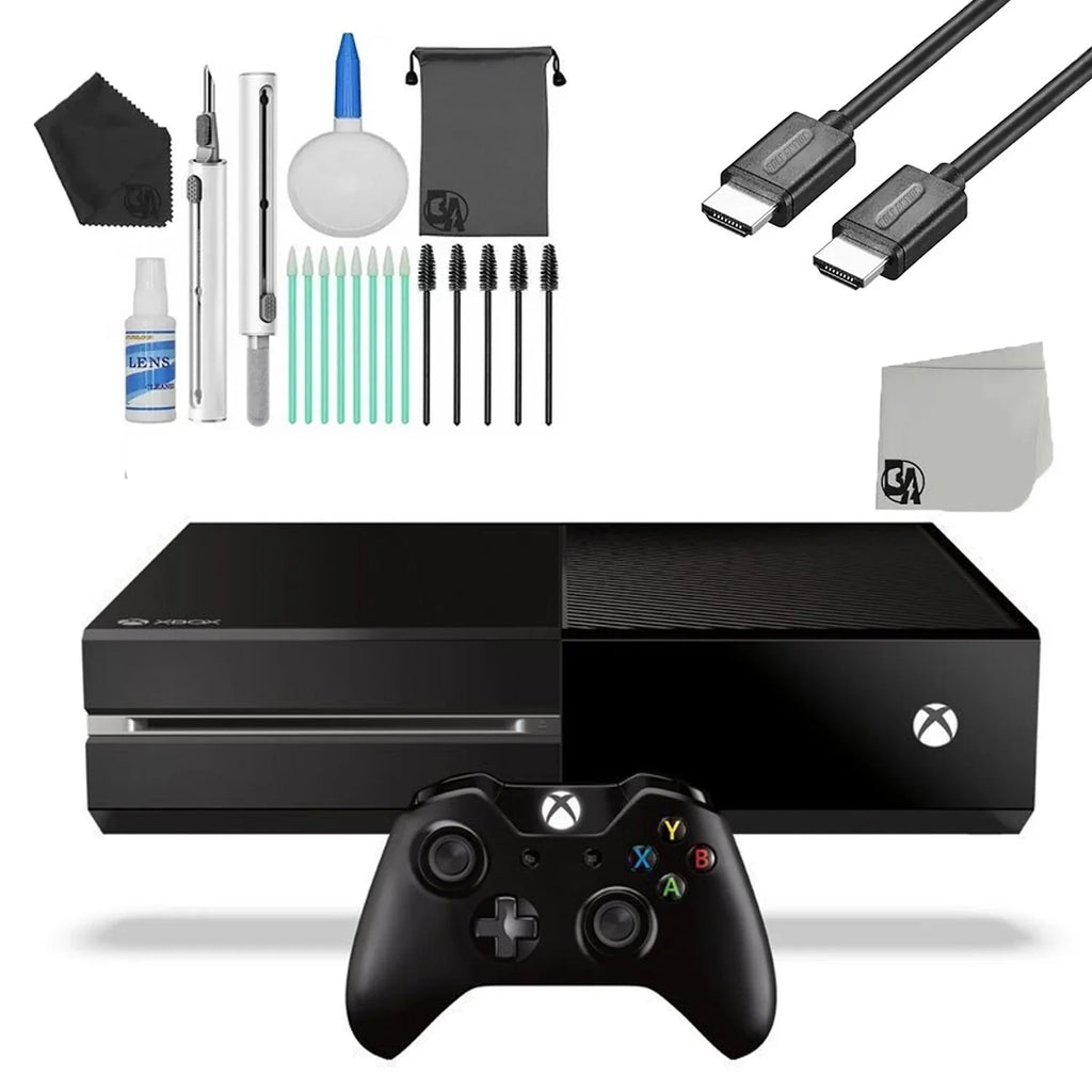 Microsoft Xbox One Original 500GB Gaming Console Charcoal with HDMI Cable Cleaning Kit Bundle Like New