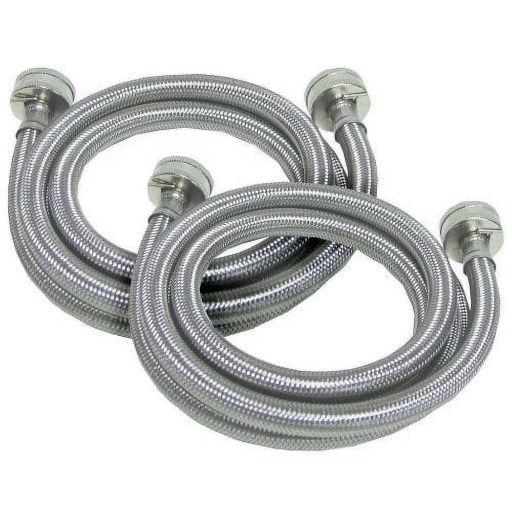 Edgewater Parts 6 Ft. (SET OF 2) Stainless Steel Fill Inlet Hose for Whirlpool, Kenmore , Maytag Washer