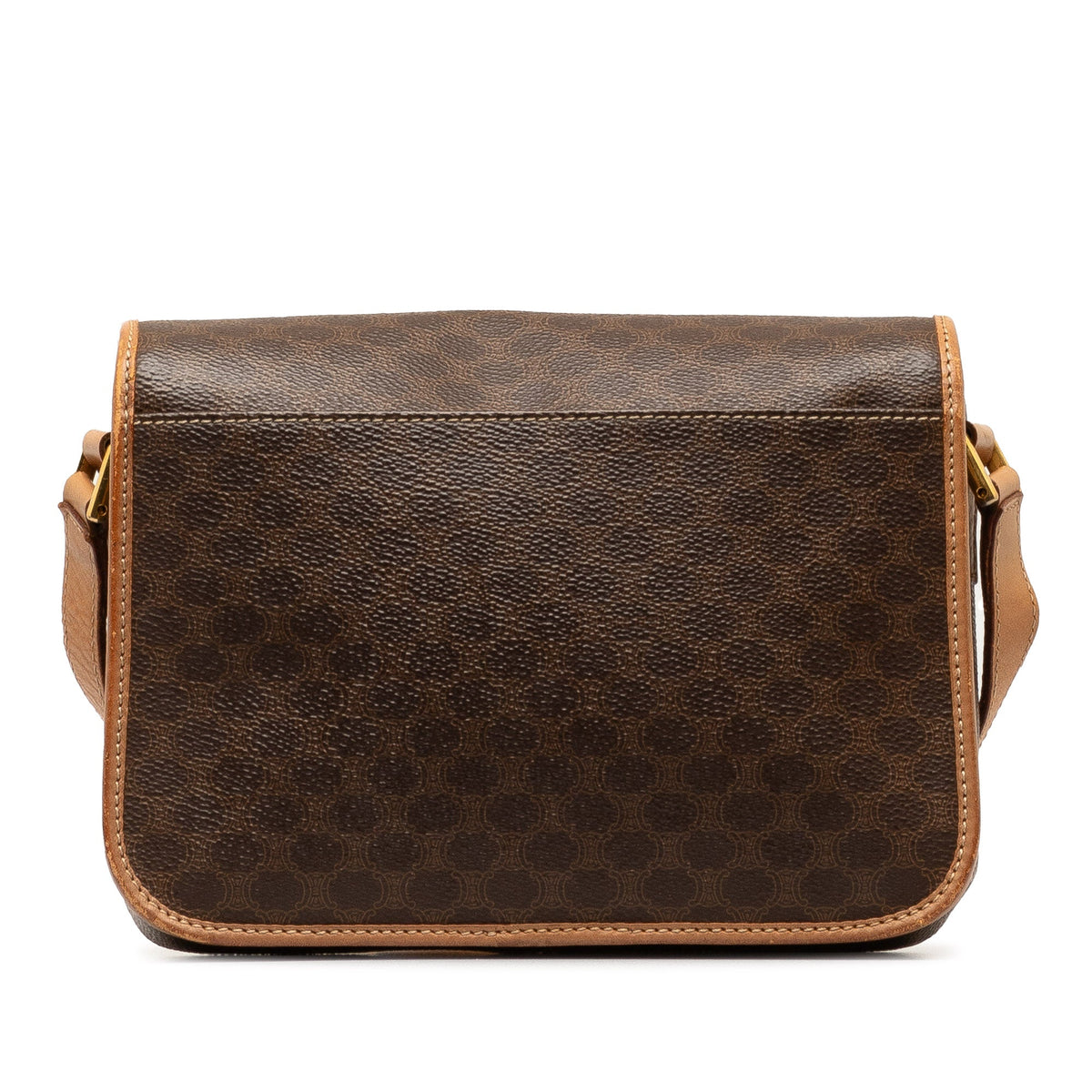 Pre-Owned Authenticated Celine Macadam Crossbody Bag Coated Canvas Fabric Brown Unisex (Good)