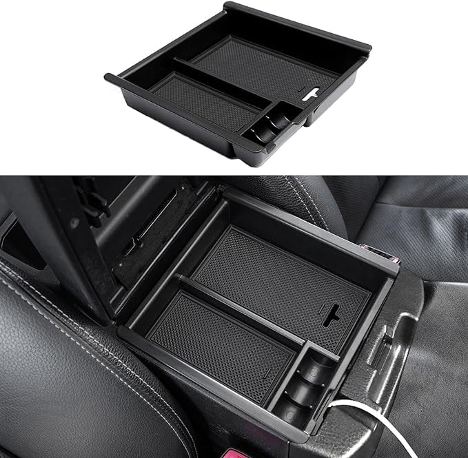 JDMCAR Center Console Tray Organizer Compatible with Toyota Tacoma Accessories 2016-2022 2023, Armrest Insert Container ABS Material Secondary Storage Box