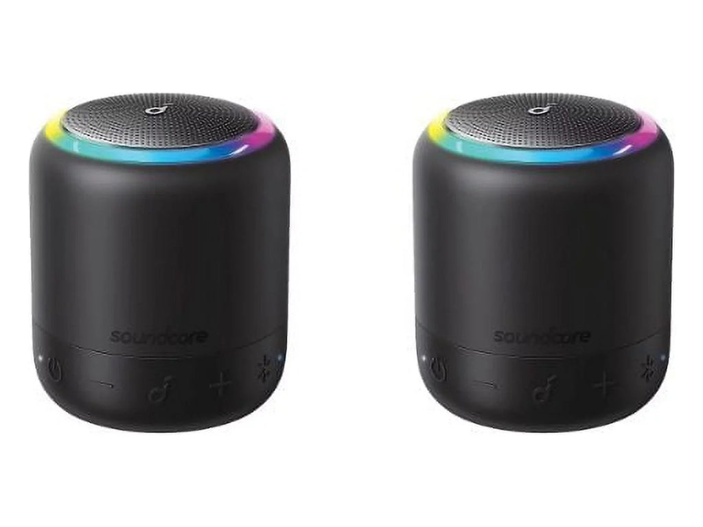 Refurbished Soundcore B3127Z11 Mini 3 Pro Portable Bluetooth Speaker 2-Pack Charcoal 15H Playtime IPX7 Waterproof