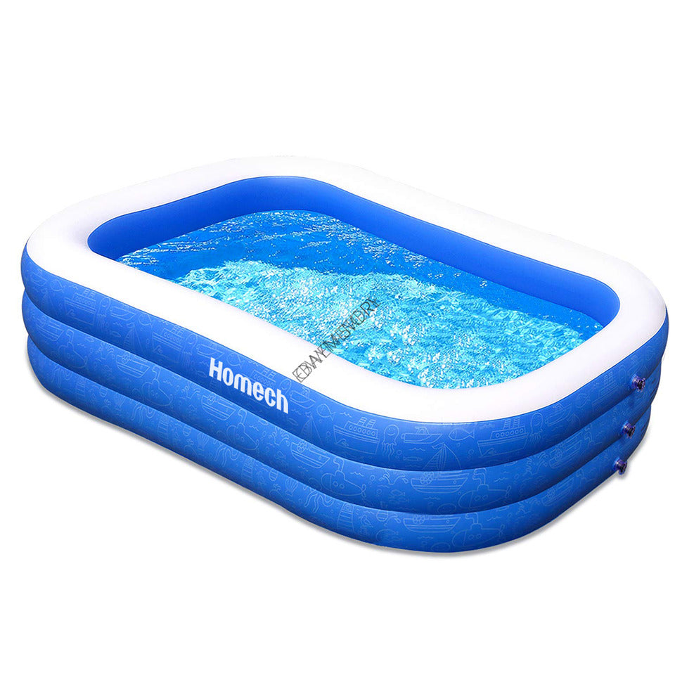 Inflatable Swimming Pools Above Ground Pool With Air pump Kids Family Outdoor US