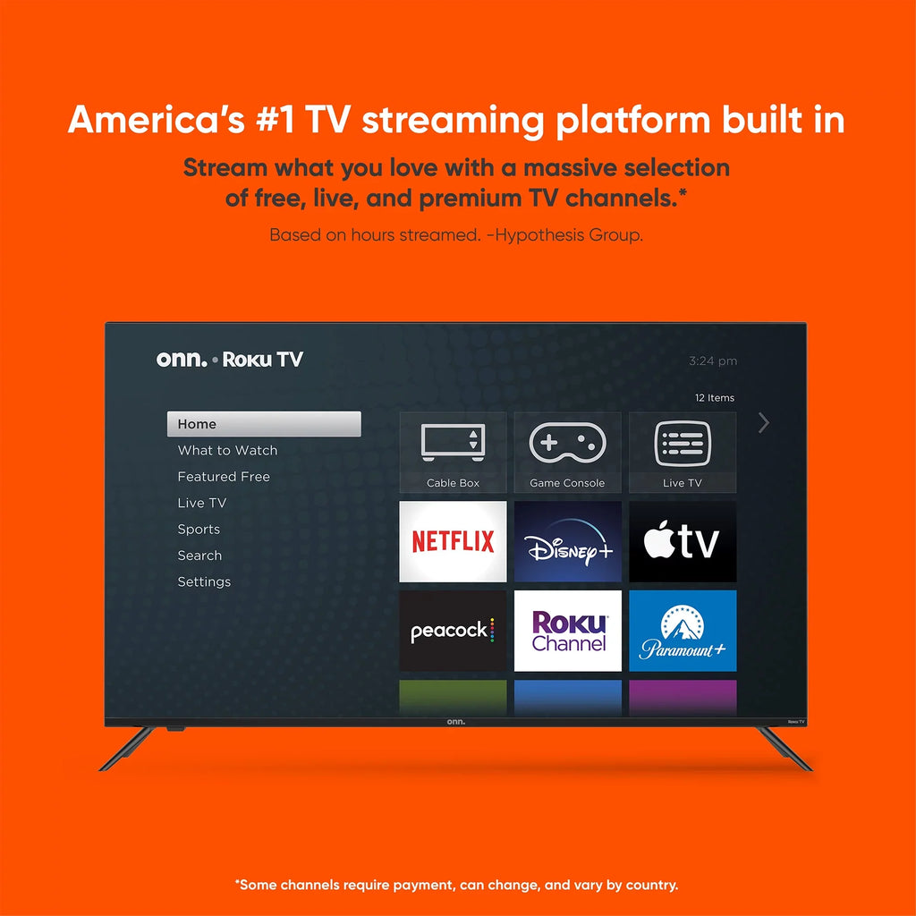 onn. 65” QLED 4K UHD (2160p) Roku Smart TV with Dolby Atmos, Dolby Vision, Local Dimming, 120hz Effective Refresh Rate, and HDR (100071705)