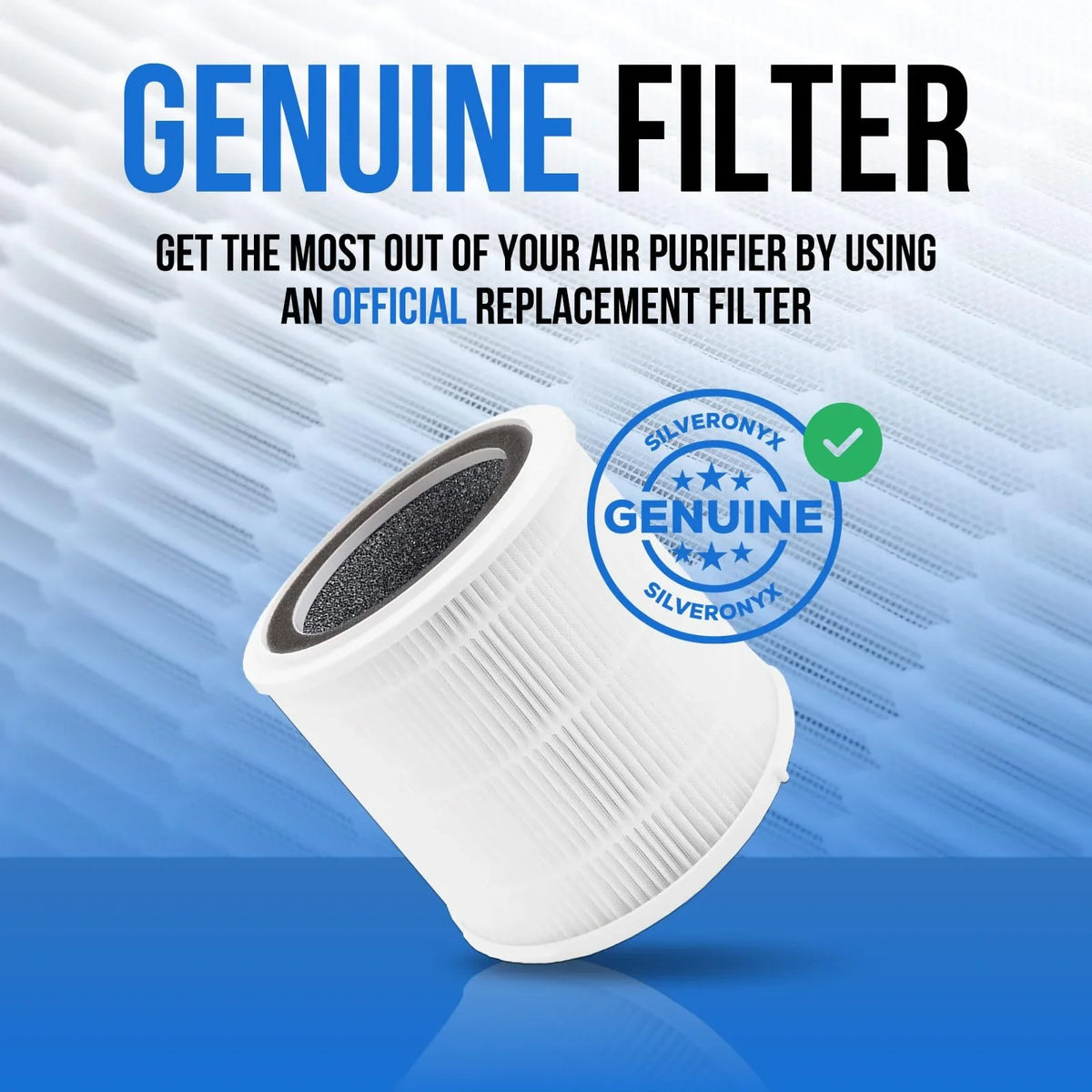 HEPA Filter Replacement Filter SilverOnyx (5-Speed), H13 True HEPA Filter Replacement for Air Purifier for Large Room, Home, Bedroom, Dust, Smoke & Pet Dander - H13 HEPA Filter Replacement - White