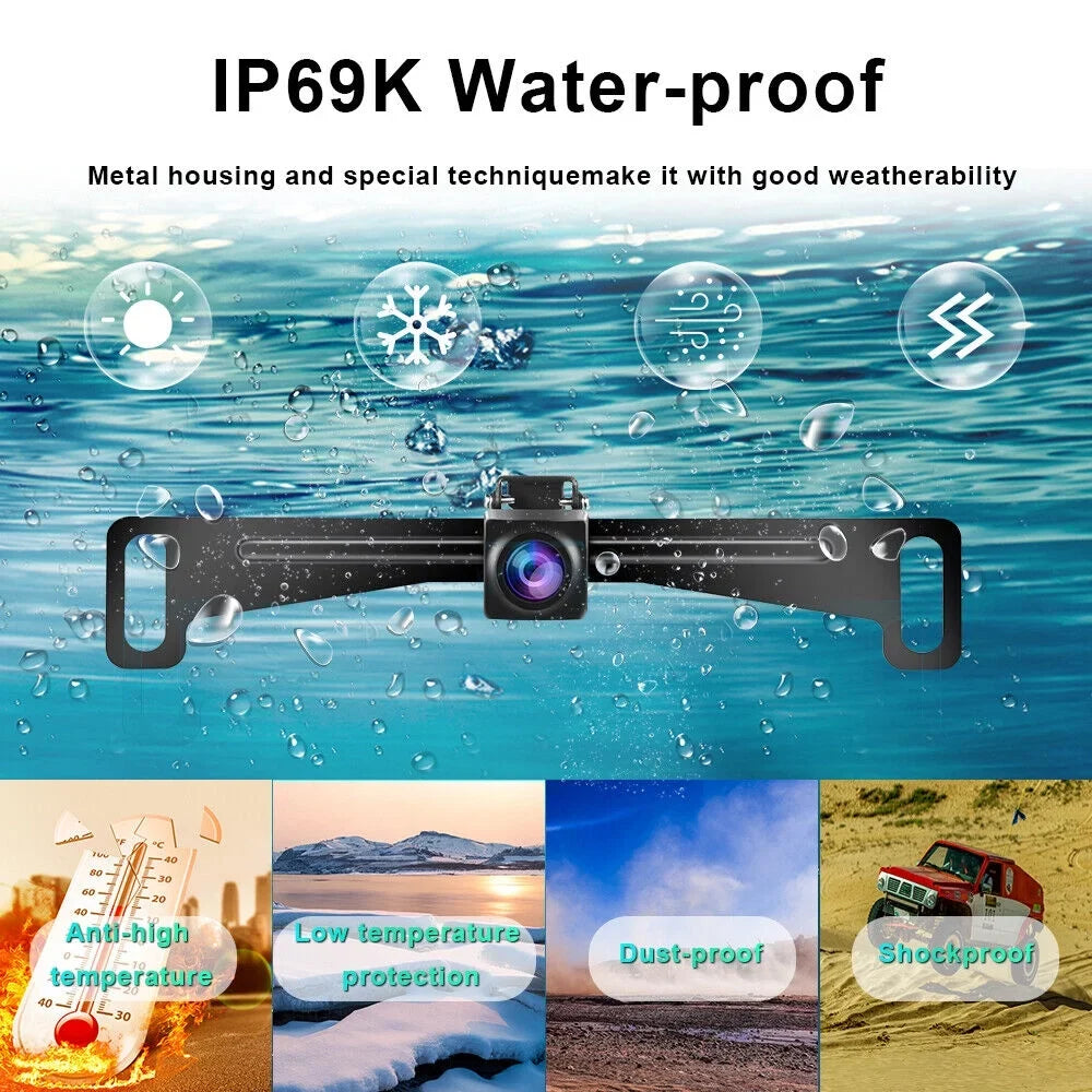 Centimeter HD Monitor Car Backup Reverse Camera Rear View Parking License Plate System