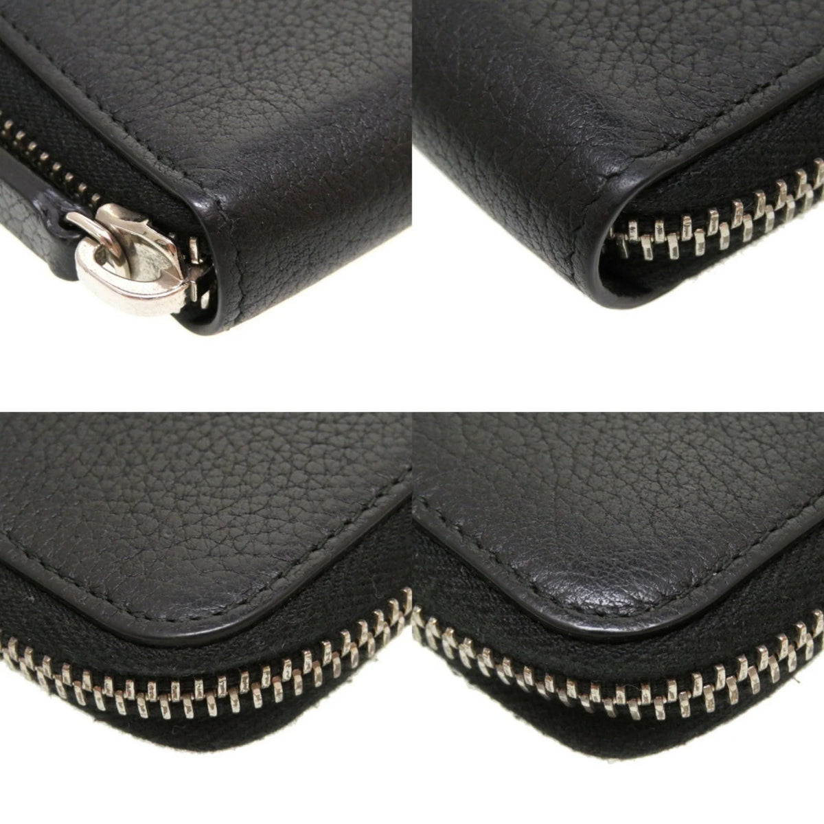 Pre-Owned Dior Homme Leather Charcoal Men's Round Coin Case (Good)