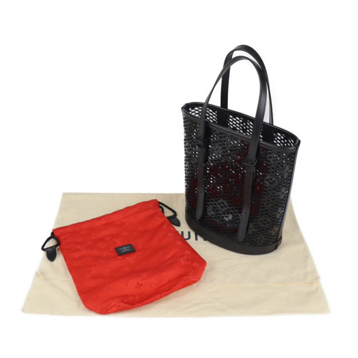 Pre-Owned LOUIS VUITTON Louis Vuitton Race Bucket PM Monogram Tote Bag M20352 Patent Calf Leather Onyx Shoulder (Like New)