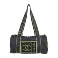 Pre-Owned CHANEL Chanel Sport Line Boston Bag Nylon Canvas Midnight Khaki Green Shoulder Travel Cocomark 10 Series Round Cylindrical (Fair)