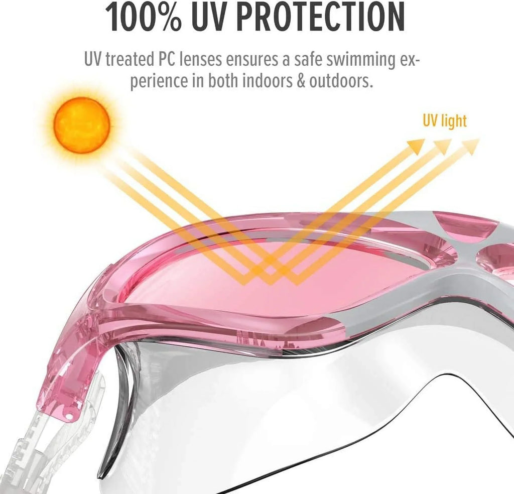 OutdoorMaster Swim Mask - Wide View Swimming Mask & Goggles Anti-Fog Waterproof