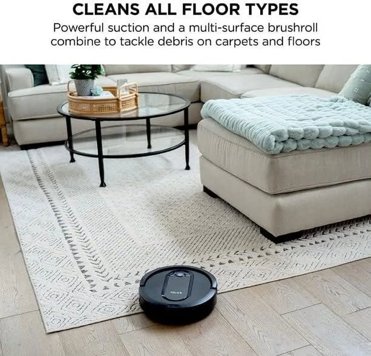 Restored Shark RV990 EZ Robot Vacuum with Row-by-Row Cleaning, Powerful Suction, Perfect for Pet Hair, Wi-Fi, Carpets & Hard Floors Dark Renewed