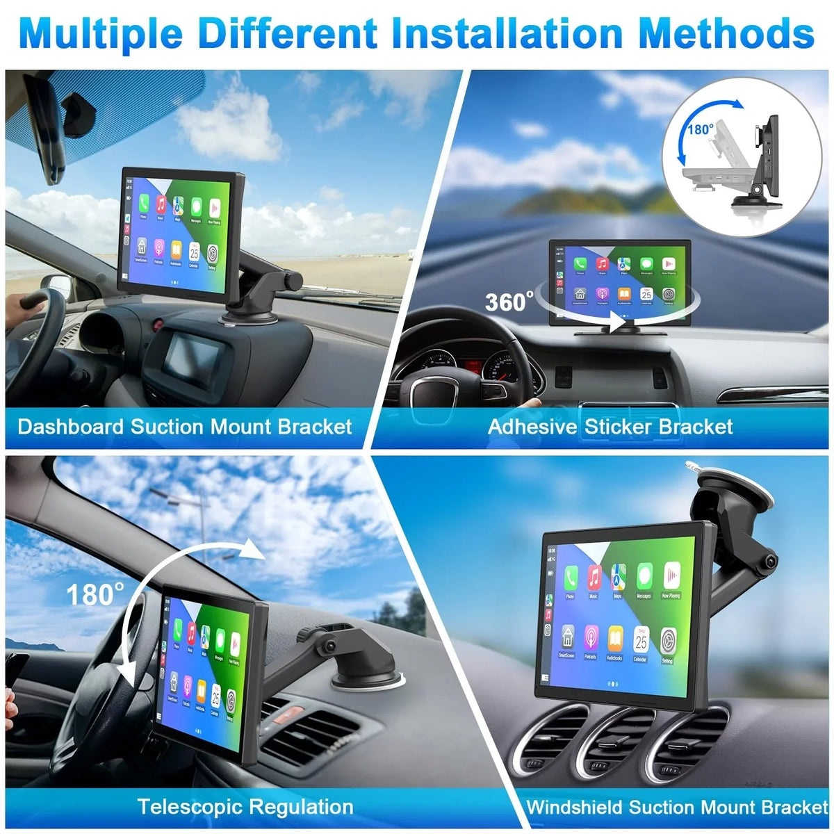 9 Centimeter Wireless Apple Carplay Car Stereo, Touch Car Play Screen Audio Car Radio Receiver, 2.5K Dash Cam,1080p Backup Camera DVR, Drive Mate Carplay Navigation, Multimedia Player