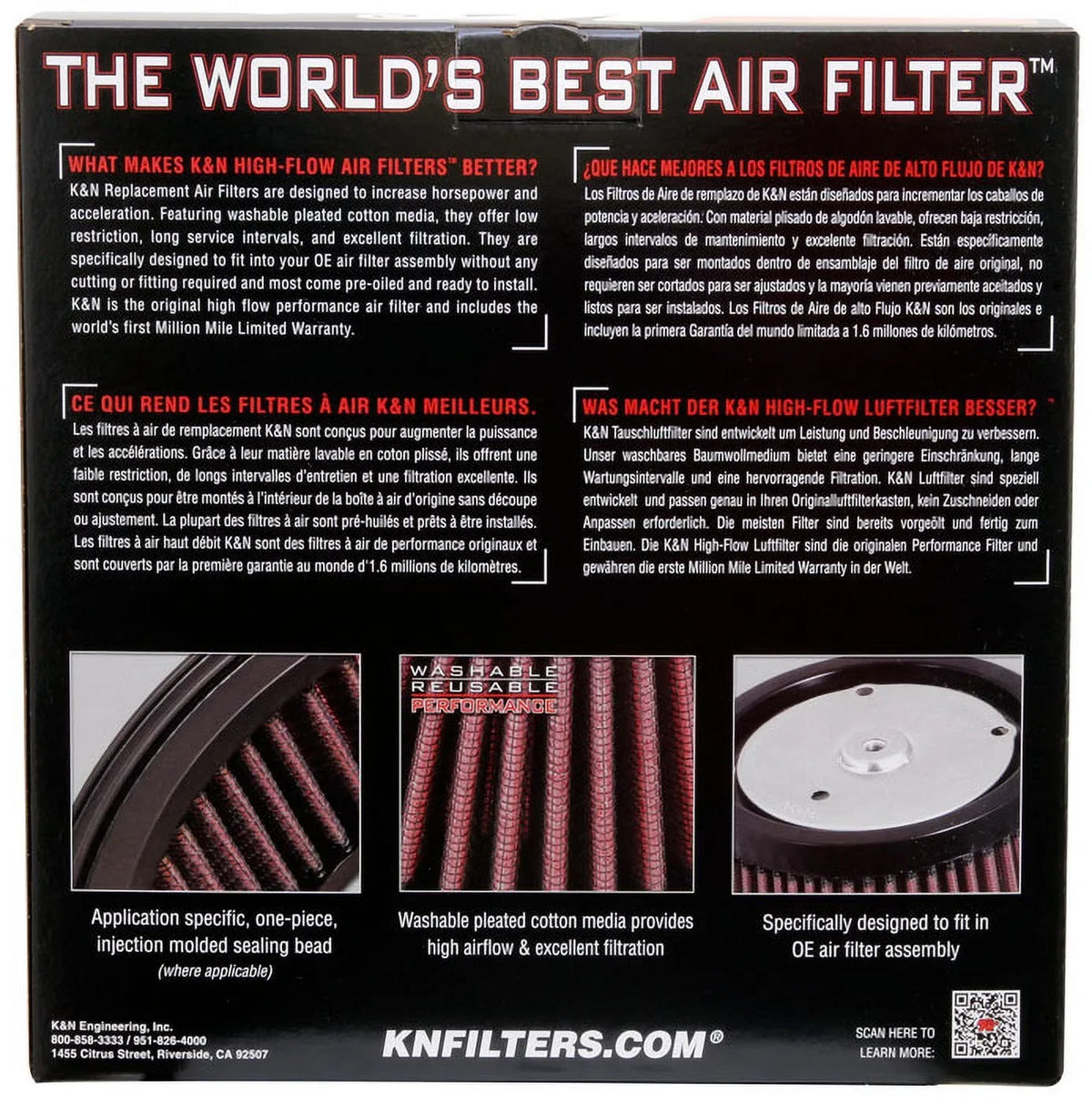 K&N E-3040 High Performance Replacement Air Filter