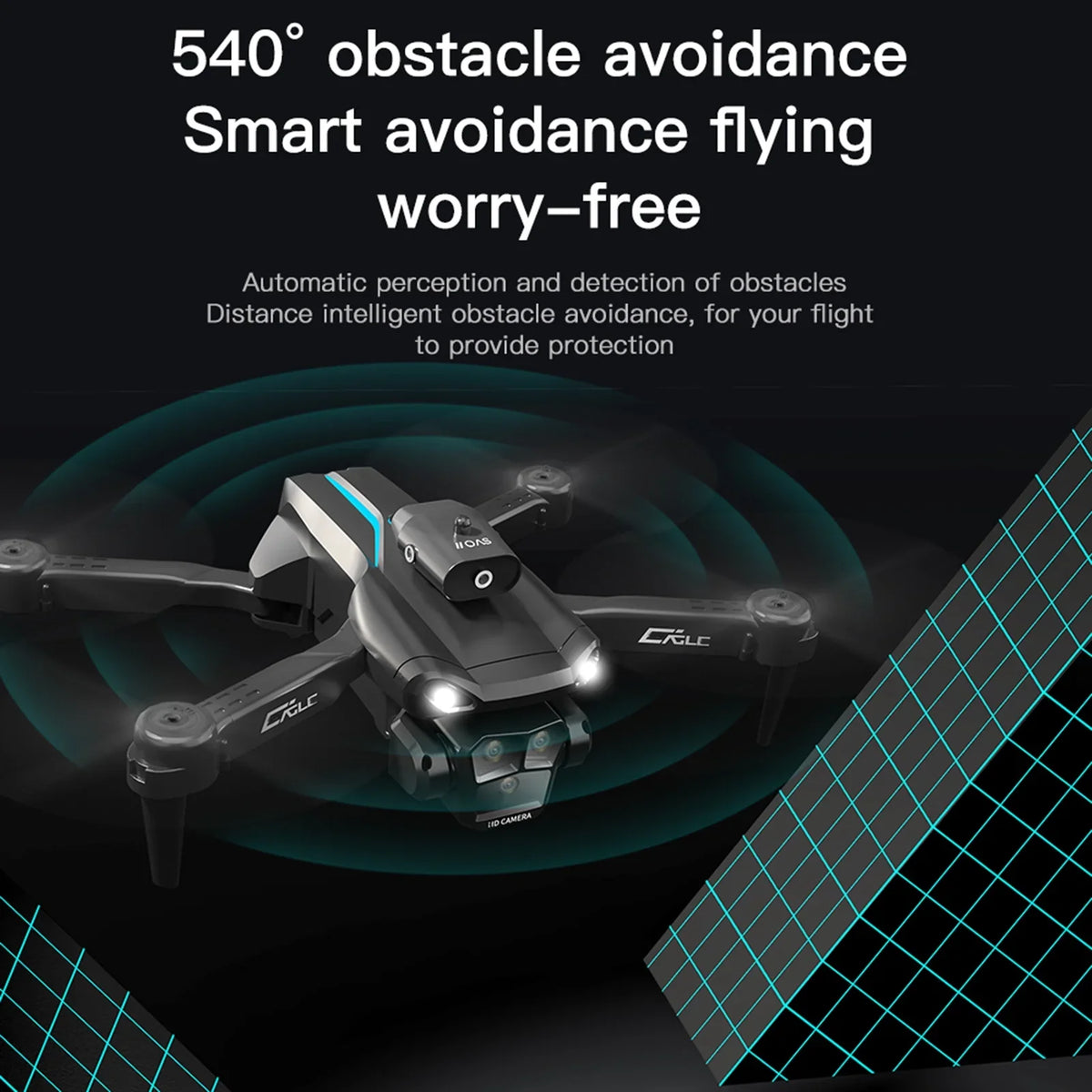 Meterk Remote Control with Camera 4K 3 Front Camera 2 Bottom Camera Obstacle Avoidance 5GWiFi FPV Storage Bag Package Trajectory Flight Gesture Photography Follow Flight 3 Battery