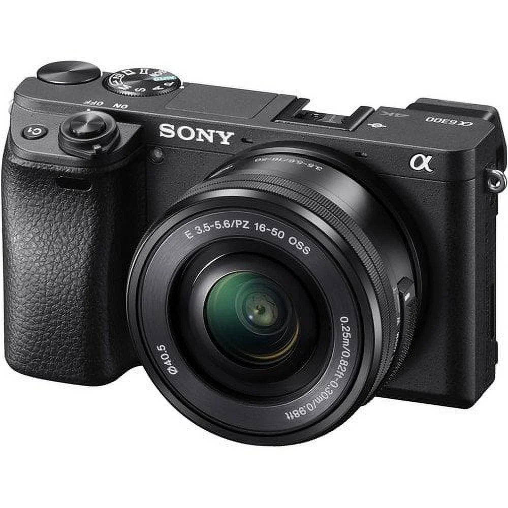 Sony Alpha a6300 Mirrorless Camera W/ 16-50mm Lens Onyx ILCE6300L/B W/ Soft Bag, Zhiyun-Tech WEEBILL Stabilizer, 2x Extra Batteries, Rode Mic, 2x 64GB Cards, 4K Monitor , Plus Essential Accessories