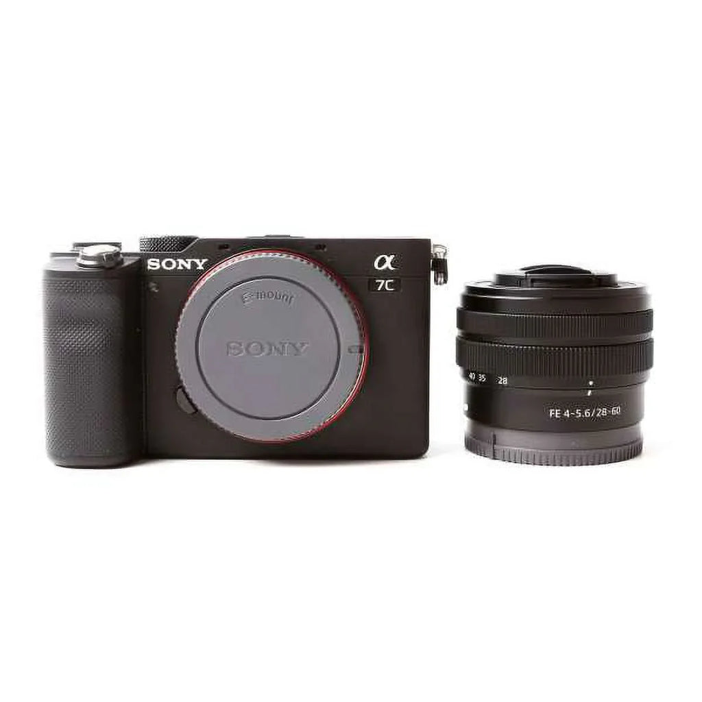 Sony Alpha a7C Mirrorless Camera with 28-60mm Lens Charcoal + 64GB + Flash Bundle