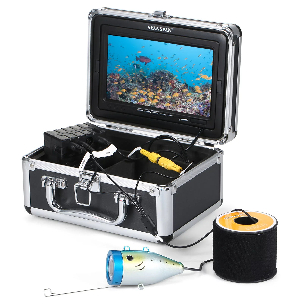 Carevas Underwater camera,Sea Lake Boat Inch LCD Display LCD Display 15M/30M/50M Lake Boat Ice 15M/30M/50M Cable IP68 Camera Fish Display 15M/30M/50M Cable QAHM BUZHI Fish 12L-EDS Unit