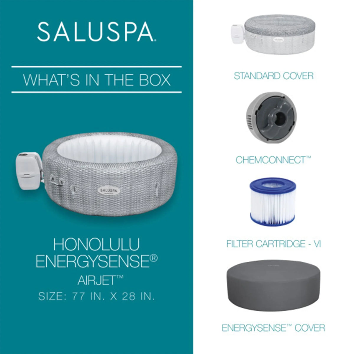 Bestway Coleman Honolulu AirJet Hot Tub with 6-Pack SaluSpa Spa Seat