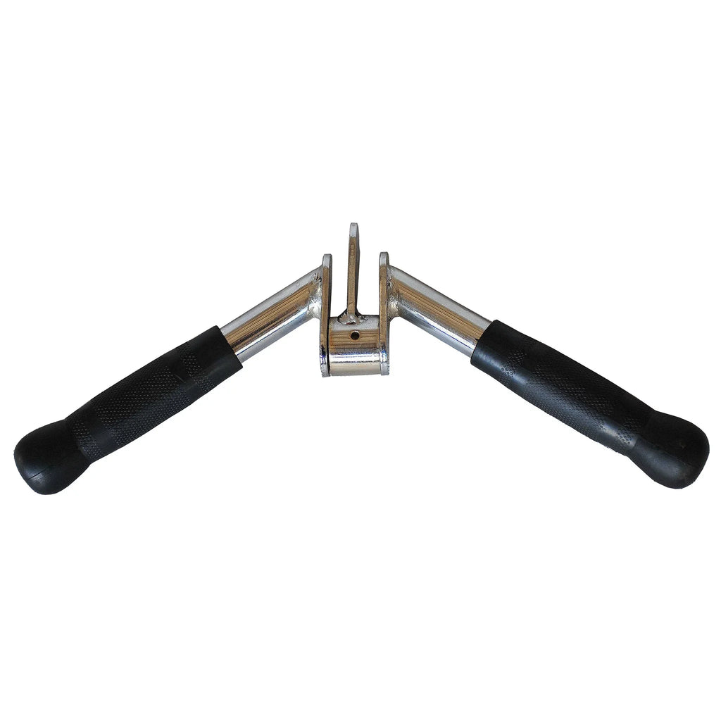 V Shaped Press Down Bar, V-bar Cable Machine Attachments Multi Gym Attachment Tricep Press Down Bar with Rubber Handgrips & Revolving Hanger
