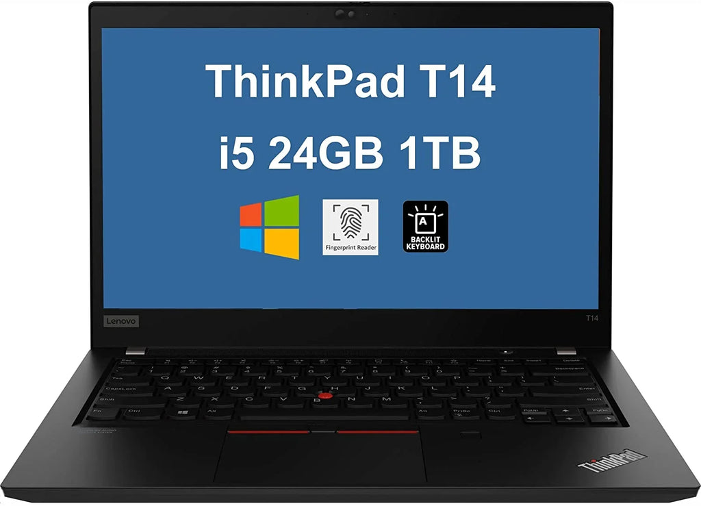Lenovo ThinkPad T14 14" FHD (Intel 4-Core i5-1135G7, 24GB RAM, 1TB PCIe SSD, UHD Graphics) IPS Business Laptop, Backlit KB, Fingerprint, 2 x Thunderbolt 4, Wi-Fi 6, Webcam, Windows 10 Pro