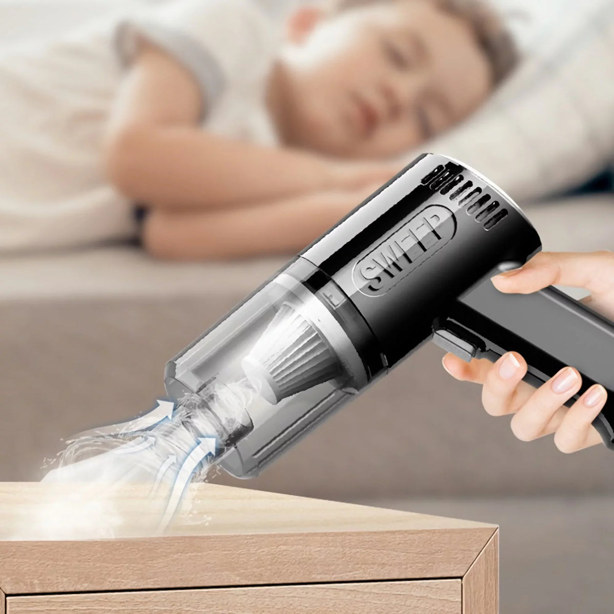 K-7 Wireless Car Vacuum Cleaner, Portable Mini Vacuum Powerful Suction for Car Interior and Home Cleaning Dark