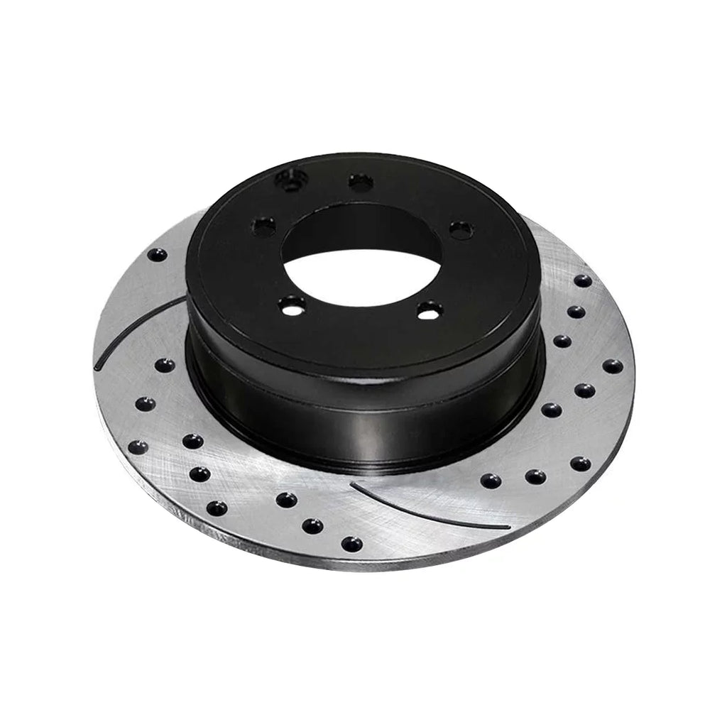 AutoShack Rear Drilled Slotted Brake Rotors Dark Pair of 2 Driver and Passenger Side Replacement for Jeep Patriot Compass Dodge Avenger Caliber Chrysler 200 Sebring Mitsubishi Lancer V6 FWD PR63038LR