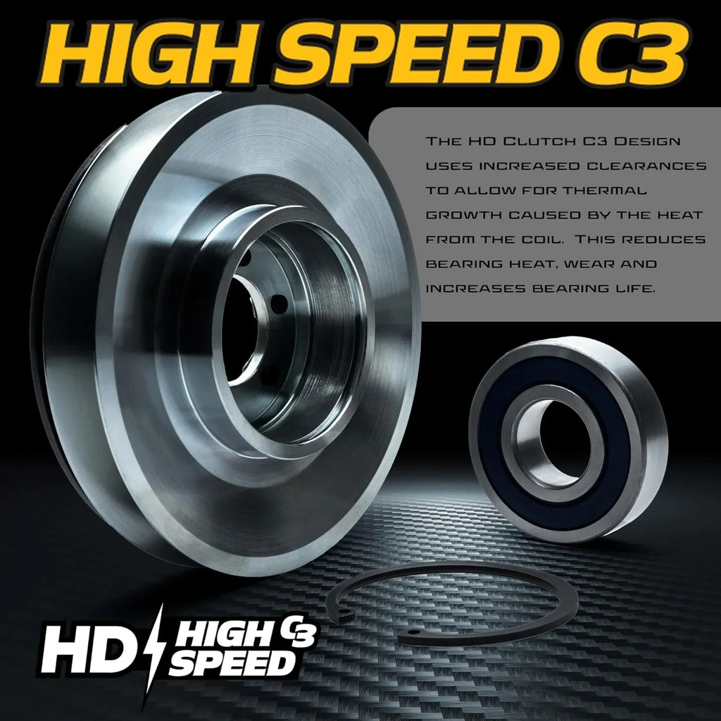 HD Switch 462715 GT1 High Torque 110ftlb (OEM 95) BigBearing Billet Pulley Blade PTO Clutch & 10A 483957 PTO Switch fits Scag 462715 Liberty Z & Scag Freedom Z GT1-CH03L, GT1CH03L Zero Turn Lawn Mower