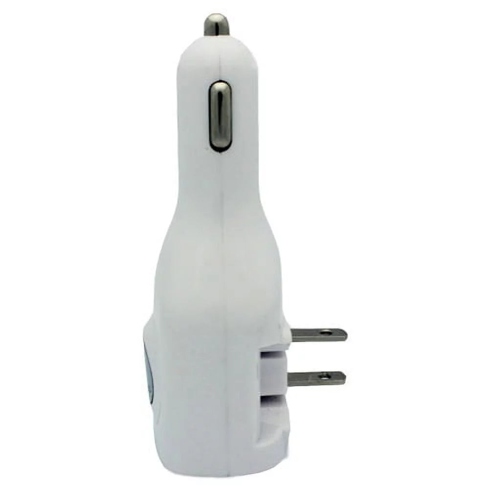 3ft Metal USB Cable w 2-Port USB Car Home Charger W6G for Midnight KEYone, Key2 LE - BLU G9, Vivo XI Plus 5 - CAT S48c S61 - Coolpad Legacy - Essential Phone (PH-1) - Google Pixel XL 3a XL 3