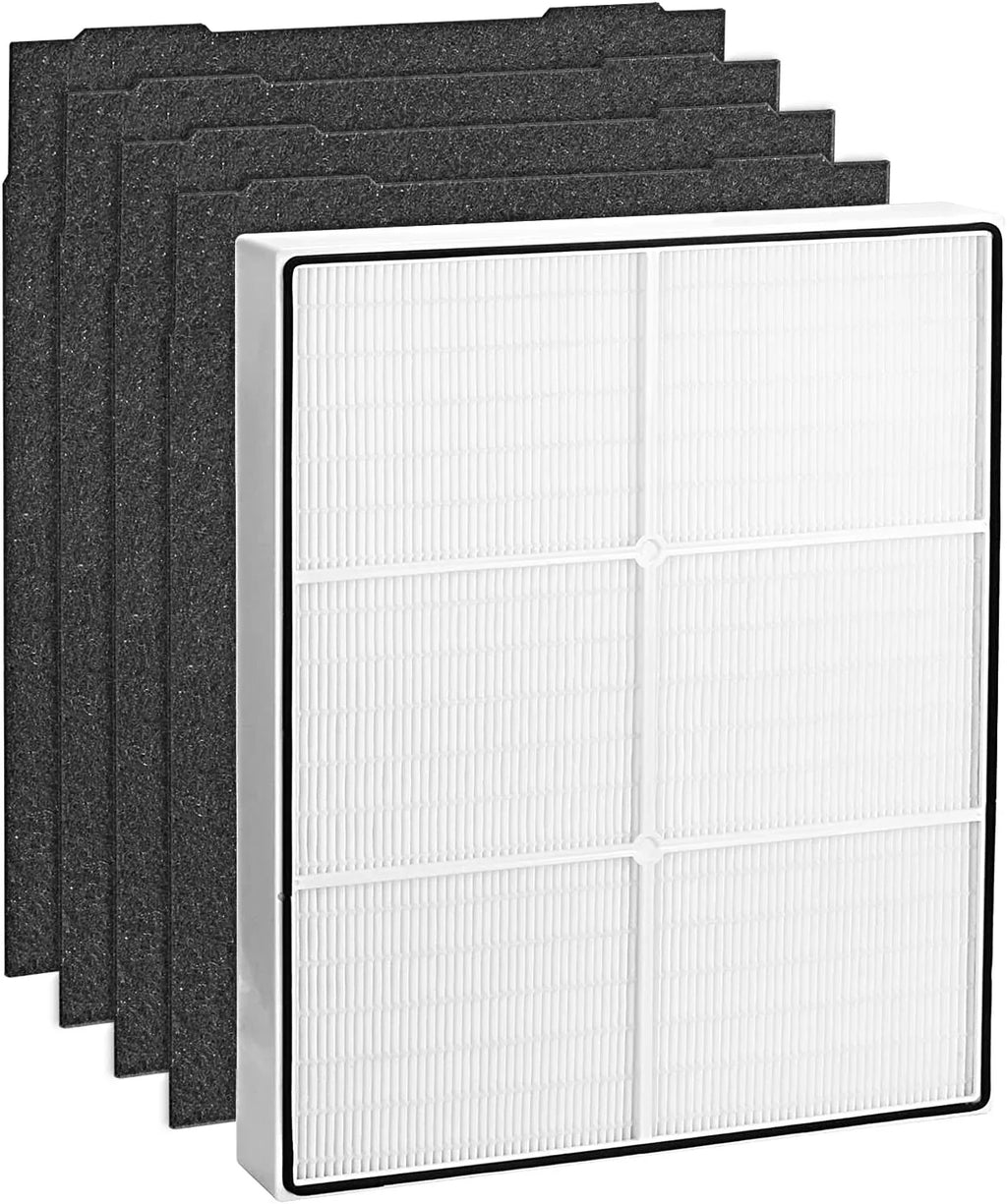 SCREENTRONICS HEPA Filter and 4 Pre-Carbon Filters for Whirlpool Whispure Compatible Replacement for Air Purifiers AP300, AP350, AP450, AP510 Series Part# 8171434K, 1183054K, 1183054
