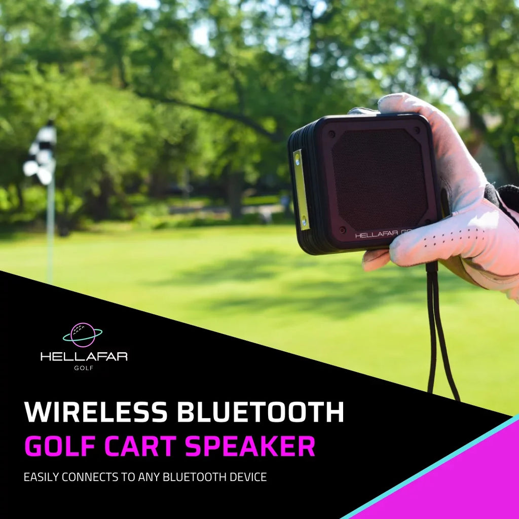 Hellafar Golf Speaker - Golf Cart Bluetooth Speaker, Magnetic Mounting System, IPX7 Waterproof, Midnight