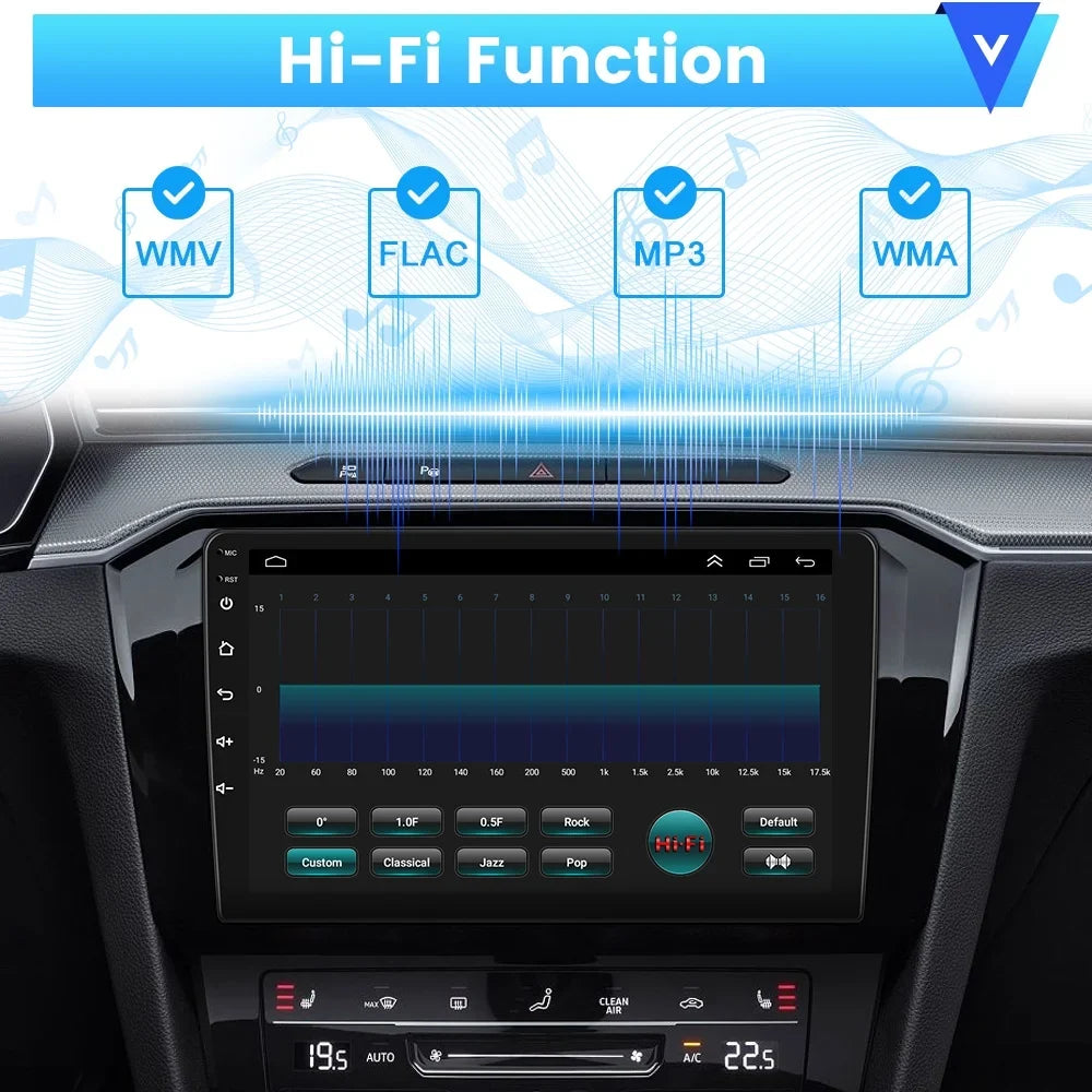 Podofo 2+64G for Honda Civic 2006-2011 Wireless Carplay Android Auto Mirror Link 10'' Touchscreen Car Stereo Radio Android 13 HD 1080P WIFI GPS Hifi FM Bluetooth, AHD Backup Camera