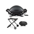 Weber Q 2400 Electric Grill Onyx with Grill Cover and Cart Bundle