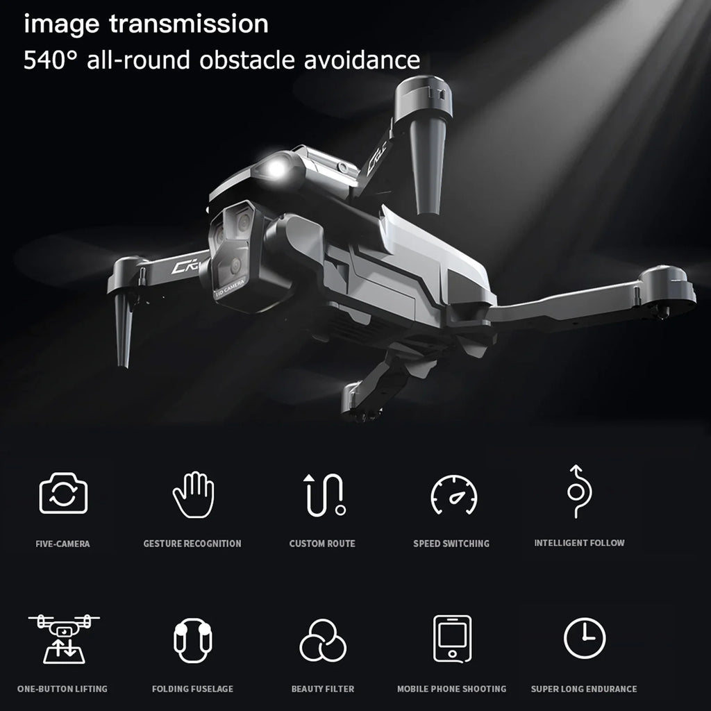 Meterk Remote Control with Camera 4K 3 Front Camera 2 Bottom Camera Obstacle Avoidance 5GWiFi FPV Storage Bag Package Trajectory Flight Gesture Photography Follow Flight 3 Battery