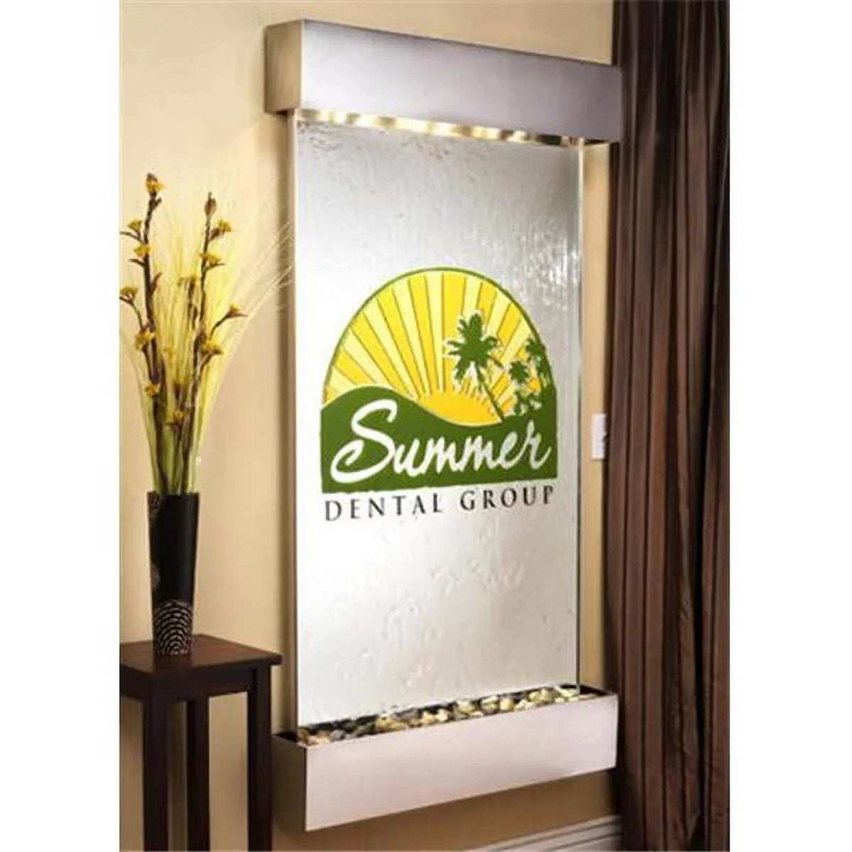 Adagio Summit Falls - Silver Mirror Wall Fountain