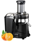 Centrifugal Juicer for Fruits & Vegetables - Hand Press Juicer with Safety Latch Onyx