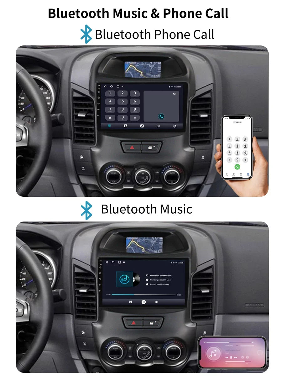 9 Centimeter Carplay Car Radio Stereo For Ford Ranger 2011 - 2016 GPS Navi Android Screen Multimedia Player Android Auto With Bluetooth
