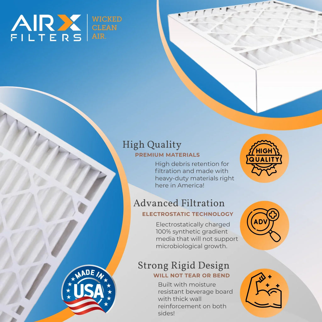 20x20x5 Air Filter MERV 11 Comparable to MPR 1000, MPR 1200 & FPR 7 Compatible with Air Bear 259112-103 Premium USA Made 20x20x5 Furnace Filter 2 Pack by AIRX FILTERS WICKED CLEAN AIR.