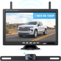 eRapta Wireless Backup Camera 1080P HD 7 Centimeter Monitor IP69 Waterproof IR Night Vision for RV/Trailer/Truck/Van AWT7