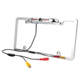 Absolute CAM2100S Chrome License Plate Frame Backup Camera Night Vision Car Rear View Camera with 8 Bright LEDs 170° Viewing Angle Waterproof Backup Camera Vehicle Universal Reversing Assist Security