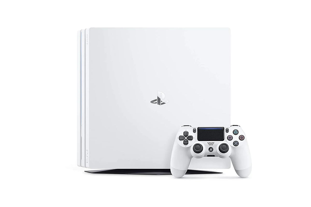 Pre-Owned Sony PlayStation 4 Pro 1TB White Gaming Console With 2 Controller + G11-A Earbuds With Microphone BOLT AXTION Bundle