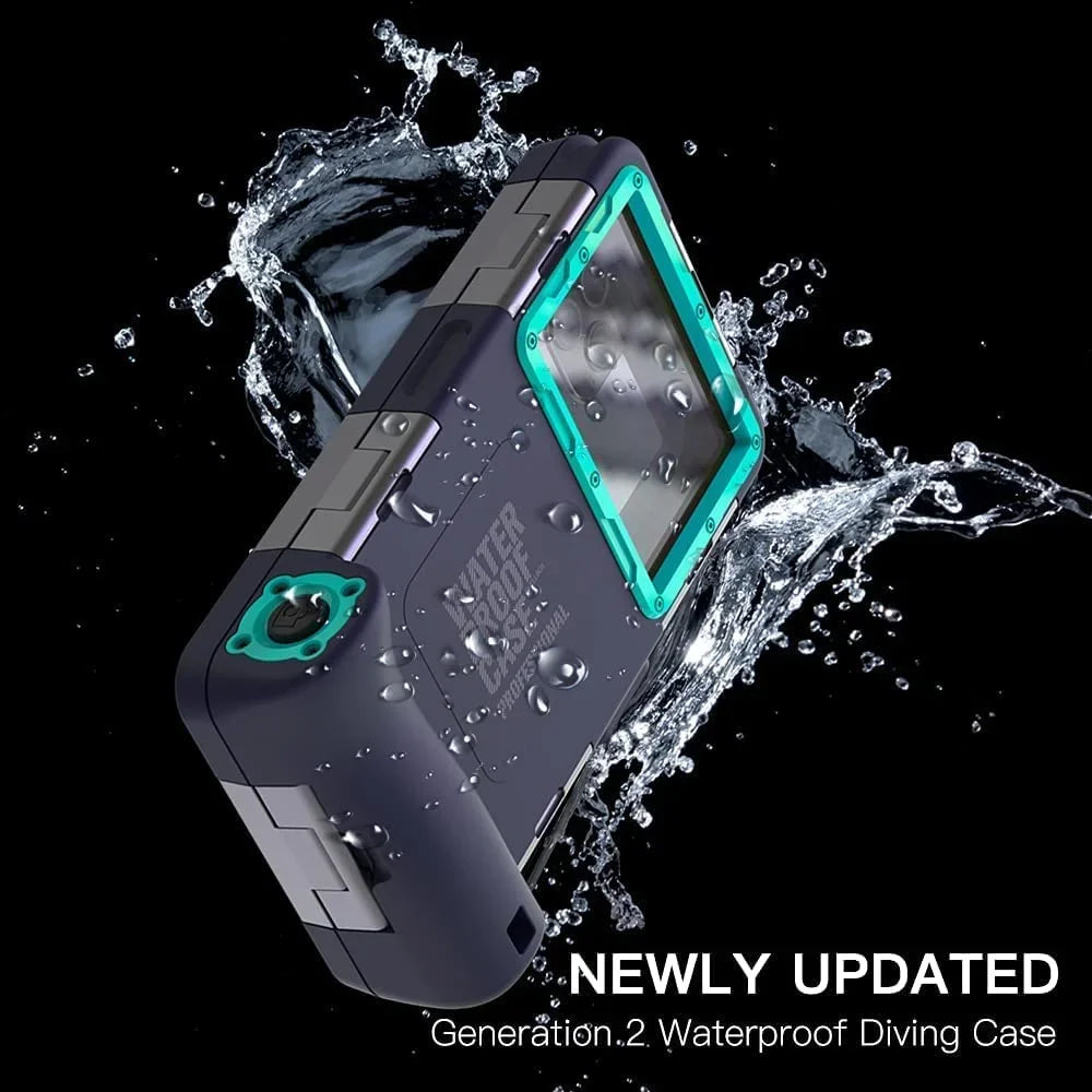 Waterproof Underwater Snorkeling Phone Case for iPhone 14/13/12/11 Pro Max Mini Xr/X/Xs/Samsung Galaxy Note10/9/8/S10/9/8 Ultra Plus Professional [15m/50ft] Photo Video Diving Cover(Blue)