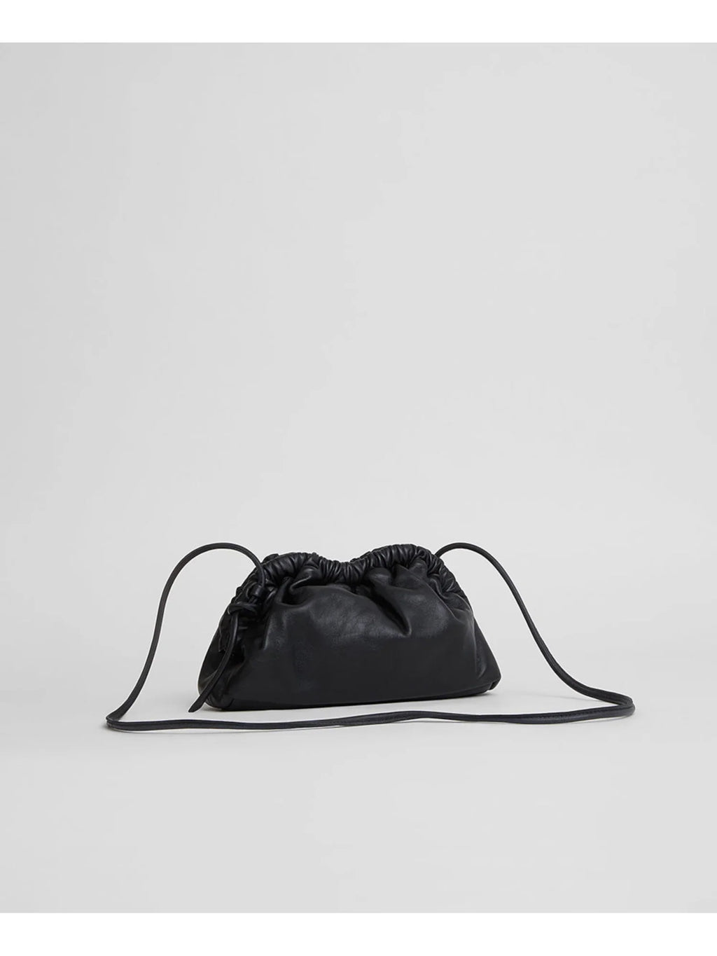 MANSUR GAVRIEL Women's Onyx Solid Leather Single Strap Clutch Handbag Purse