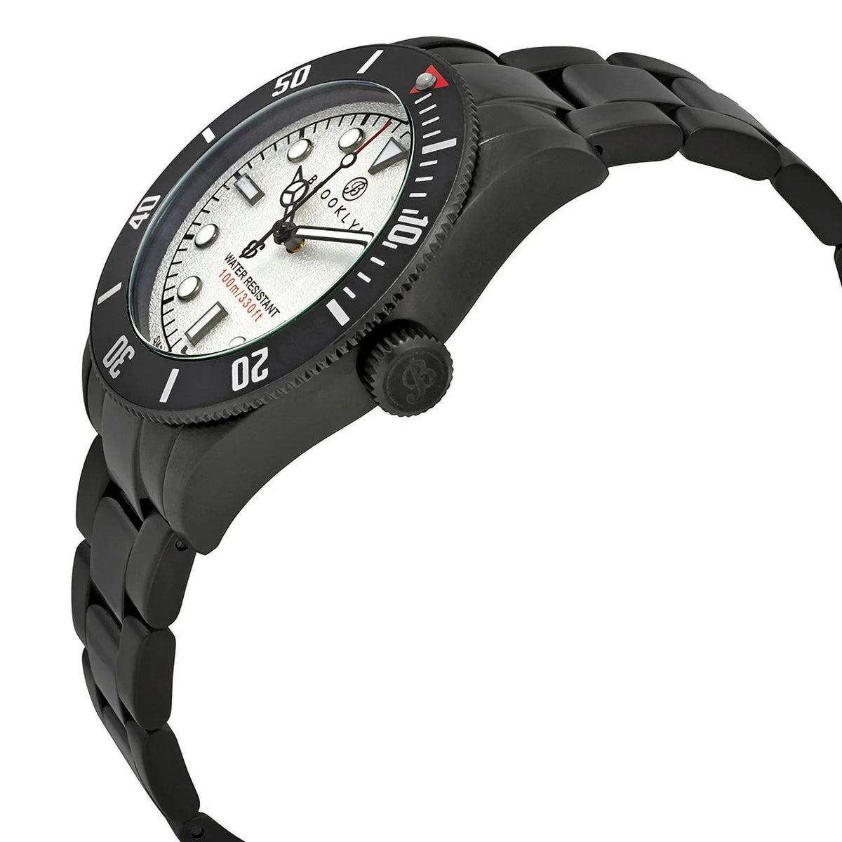 Brooklyn Watch Co. Midnight Eyed Pea White Dial Men's Watch 306-B-22-BB-BLK