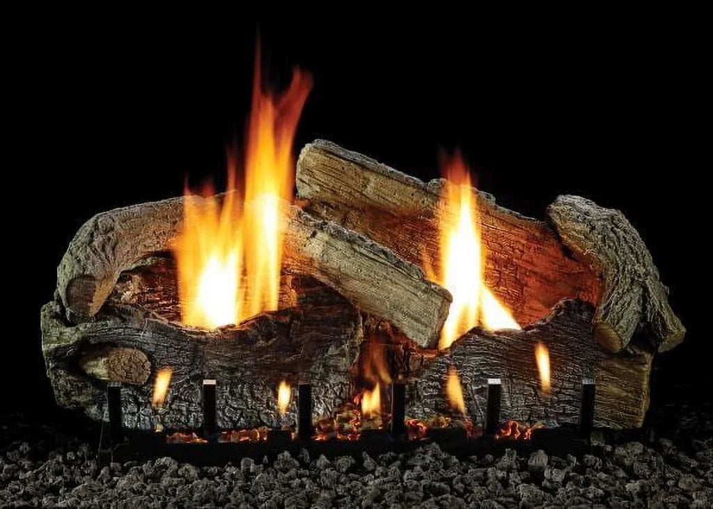 Empire Comfort Systems 30" Stacked Aged Oak Logset with Millivolt VF/V Slope Glaze Burner, LP