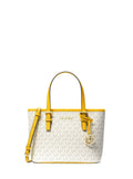 Michael Kors Women's Jet Set Travel Extra-Small Logo Top-Zip Tote Bag (Jasmine Yellow Multi)