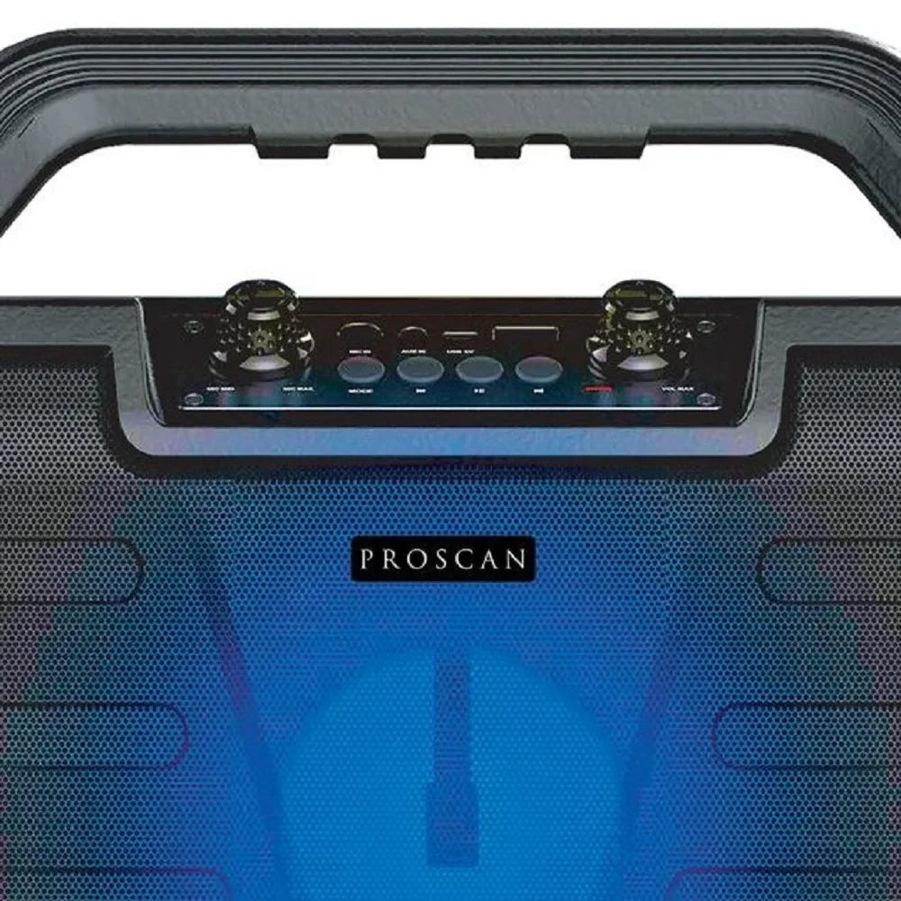 Restored Proscan PSP571 4 in. 8W-Max Portable Bluetooth Rechargeable Light-up Speaker with FM Radio, Dark (Refurbished)