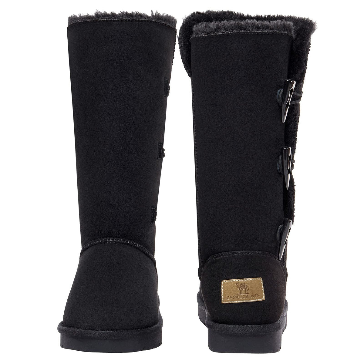 CAMEL Winter Tall Boots for Women Snow Boot Button Fashion Onyx Boots Knee High Classic Slip On Boot Outdoor Shoes
