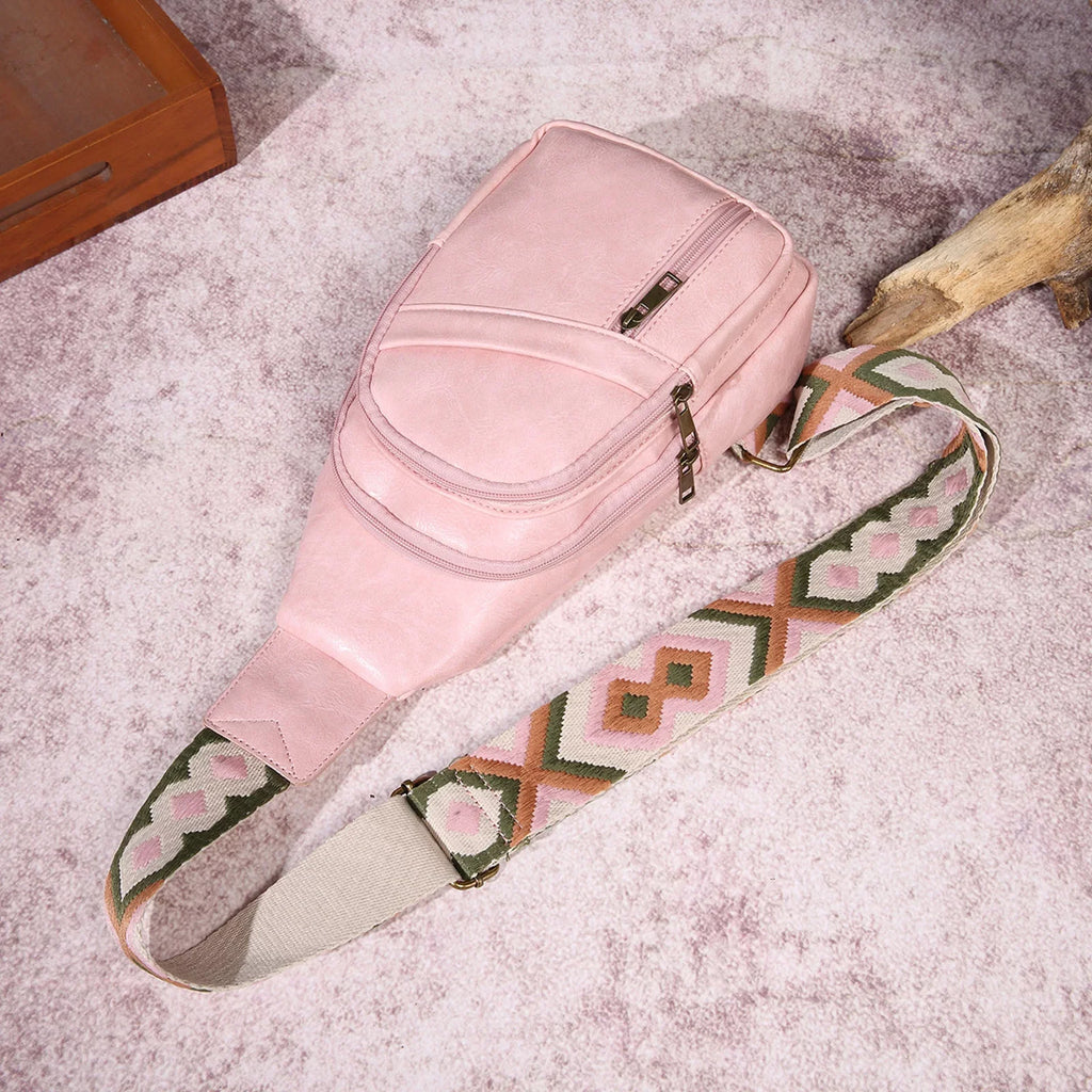 Women Shoulder Bag Fashion New Pattern Simple Retro Casual Chest Bag Multi Layered Practical Lightweight Messenger Bag