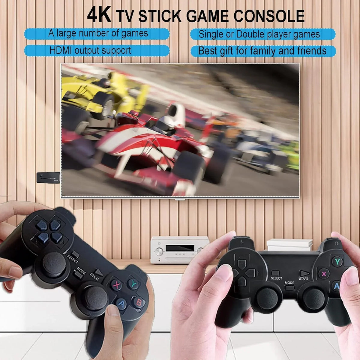 Microea Retro Video Game Console with 10000+ Classic Games, Dual 2.4G Wireless Game Controller, Support HD Output Display Screen Connection, Birthday Gift Halloween